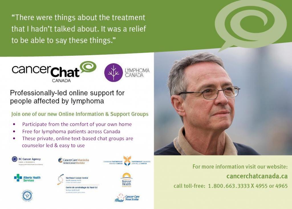 Promotional post card image for Cancerchat Canada