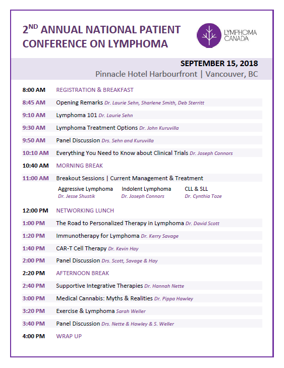 Vancouver National Conference 2018 Agenda